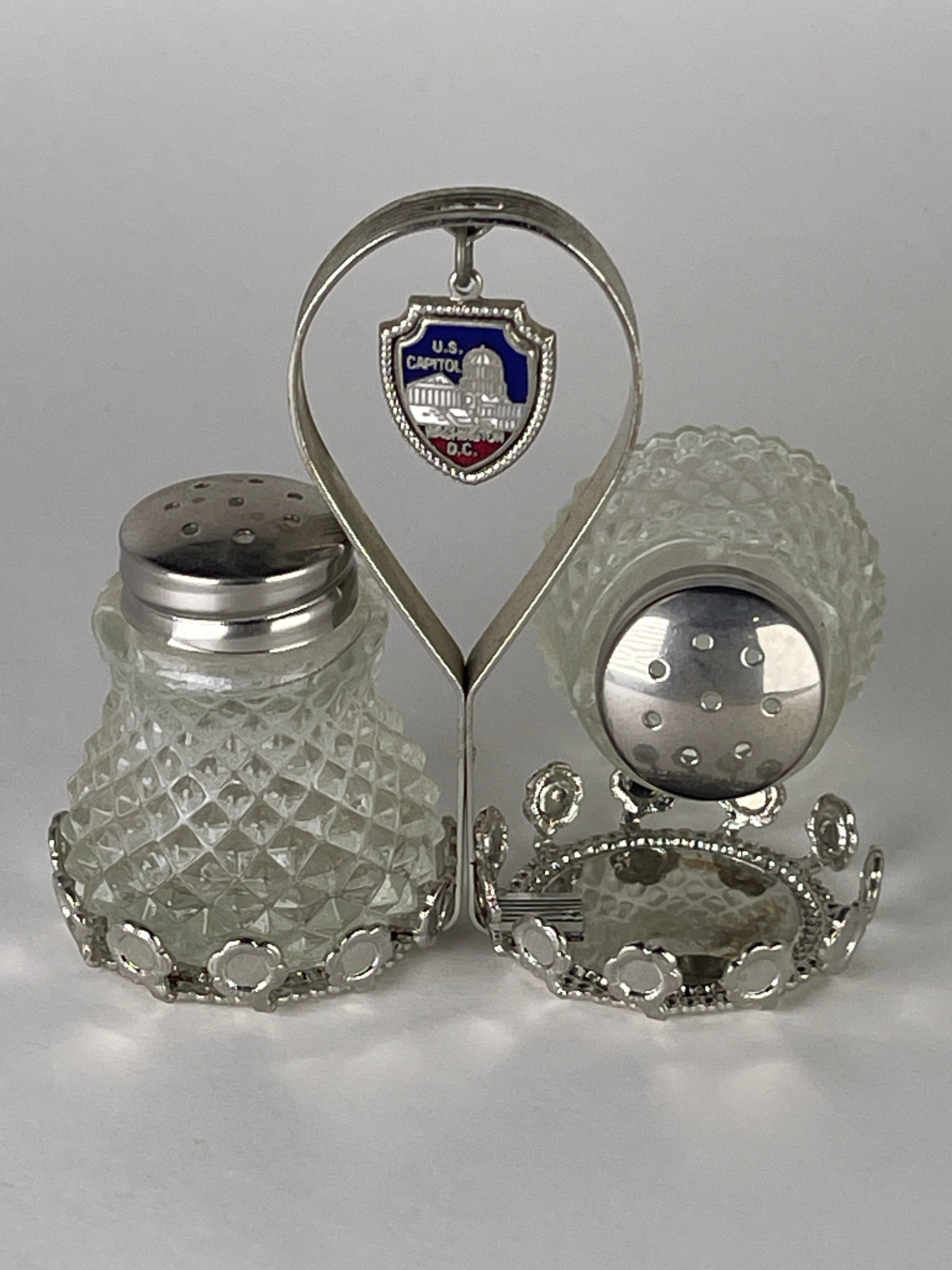 Vintage U.S. Capitol Glass Salt & Pepper Shakers