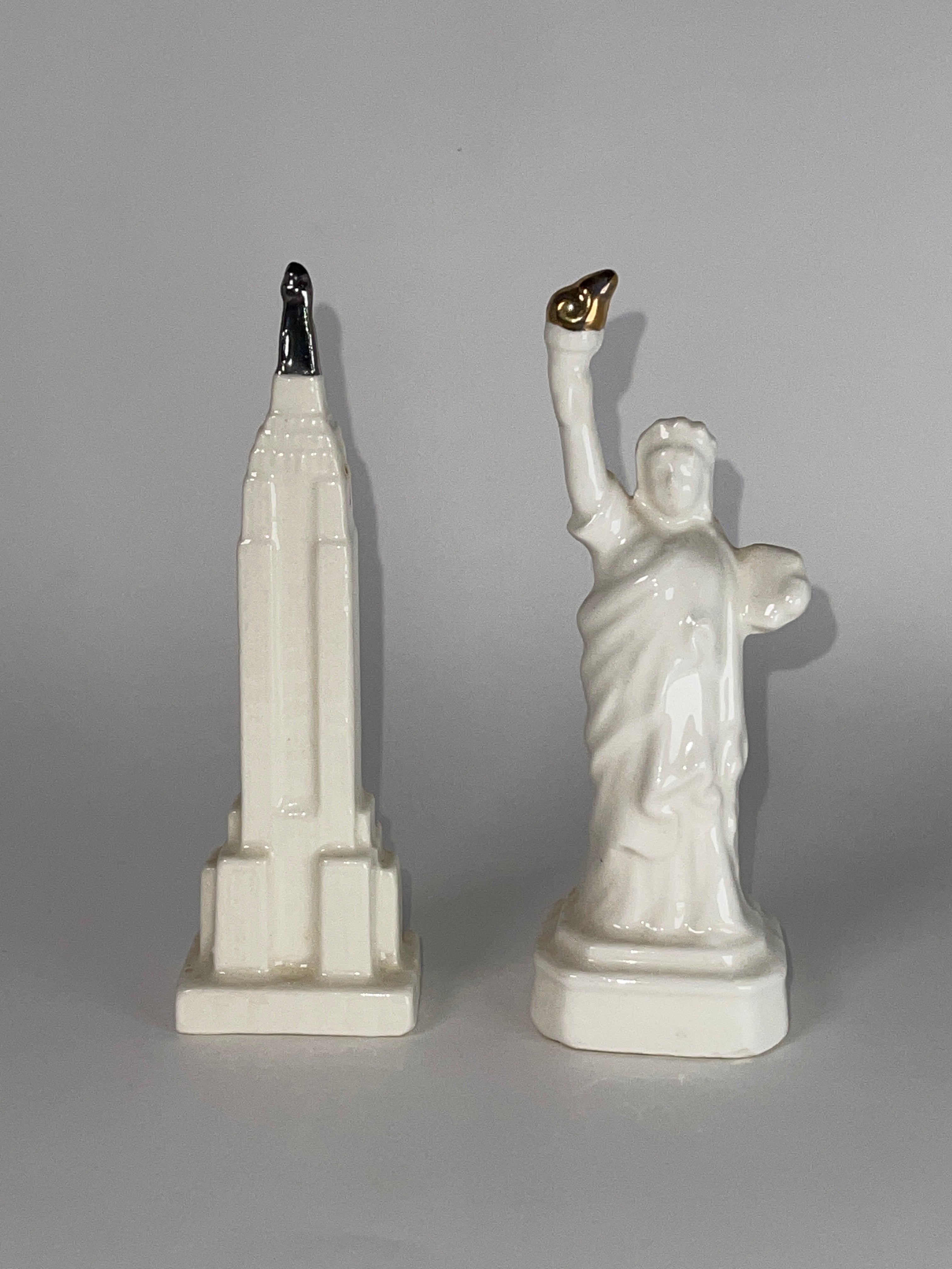 Mini Statue of Liberty & Empire State Building Ceramic Pair