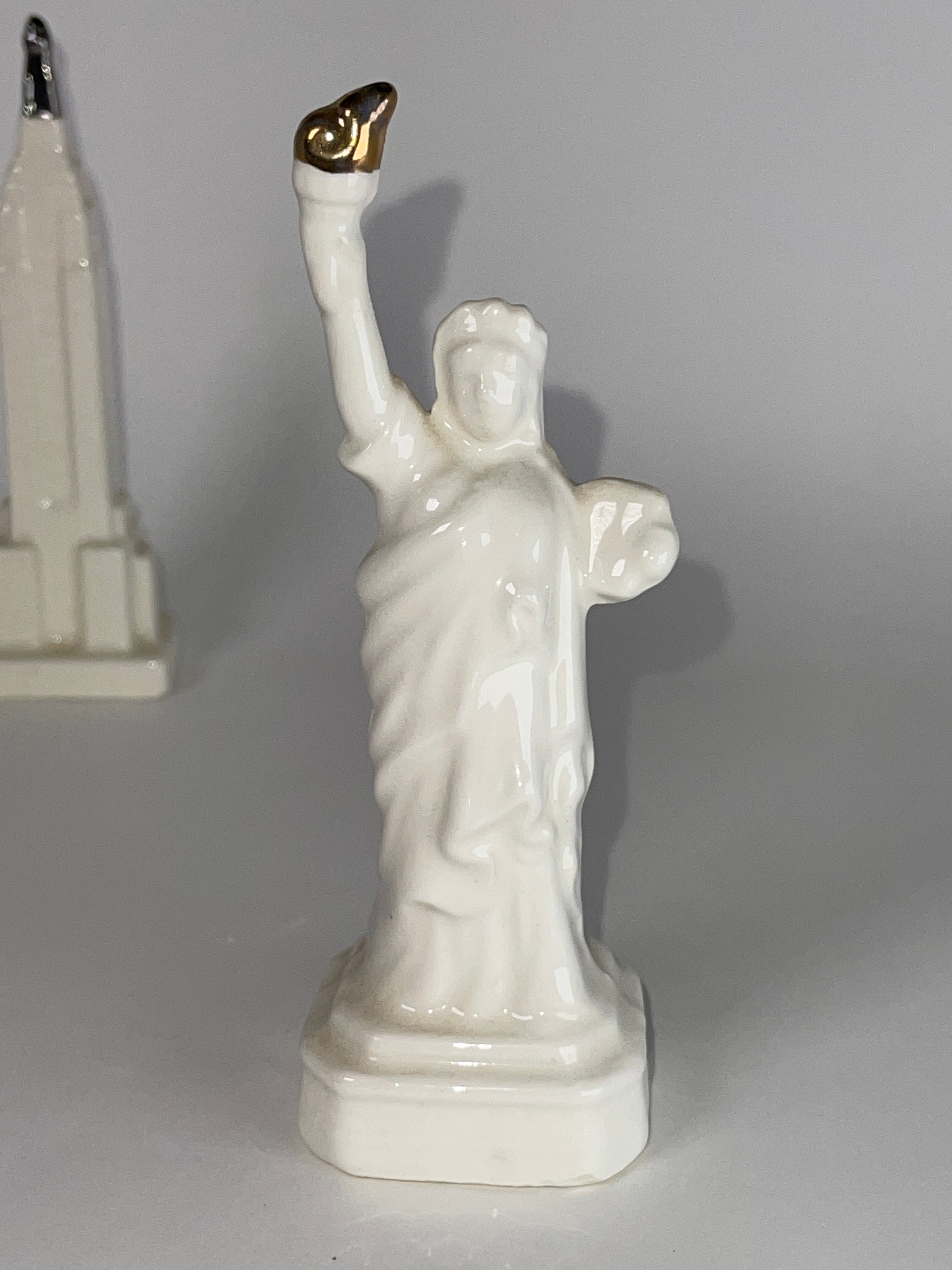 Mini Statue of Liberty & Empire State Building Ceramic Pair