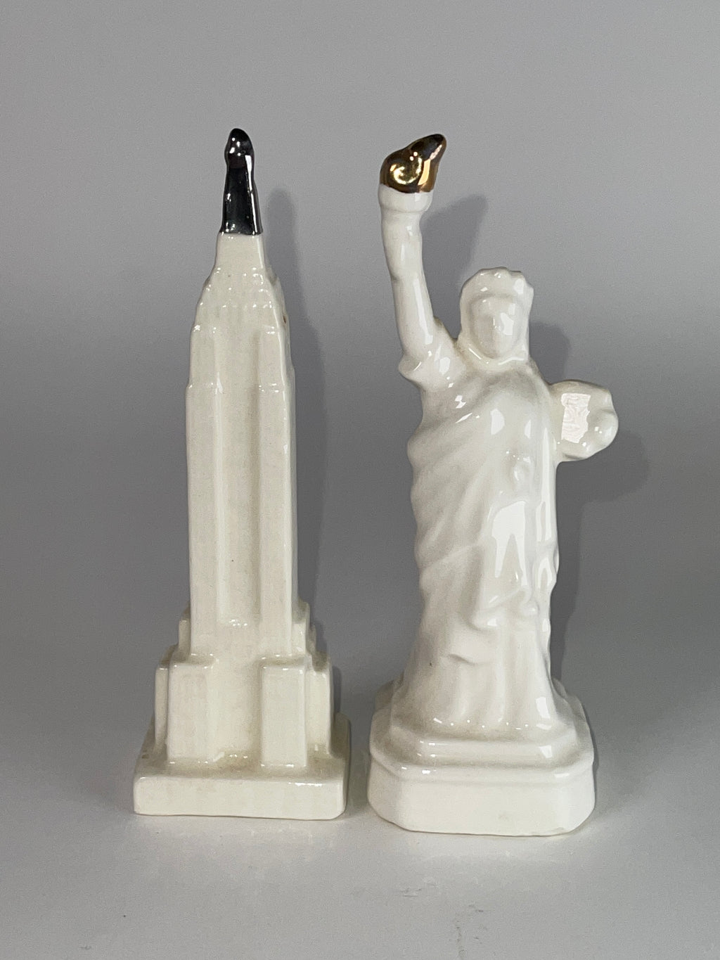 Mini Statue of Liberty & Empire State Building Ceramic Pair