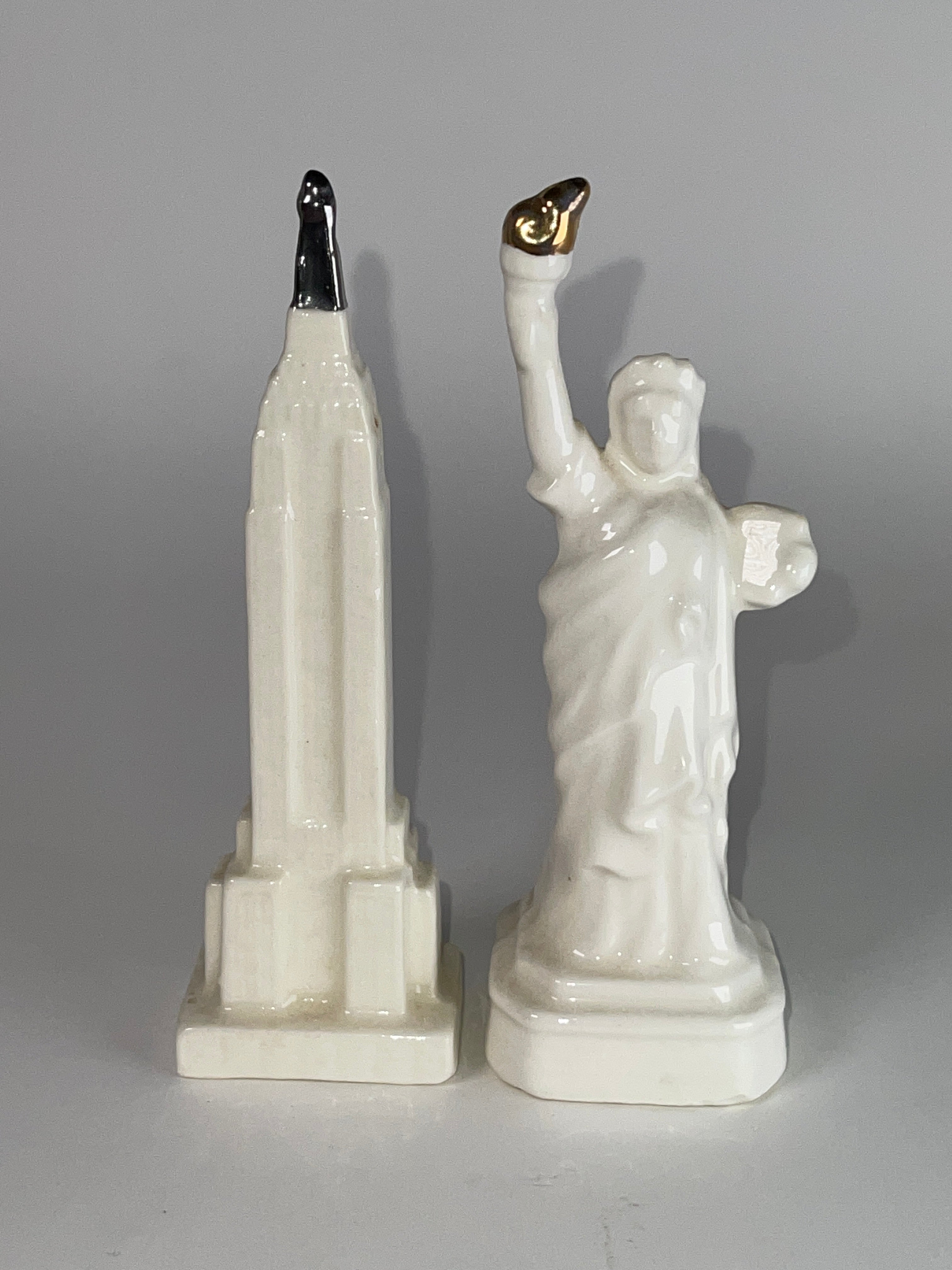 Mini Statue of Liberty & Empire State Building Ceramic Pair