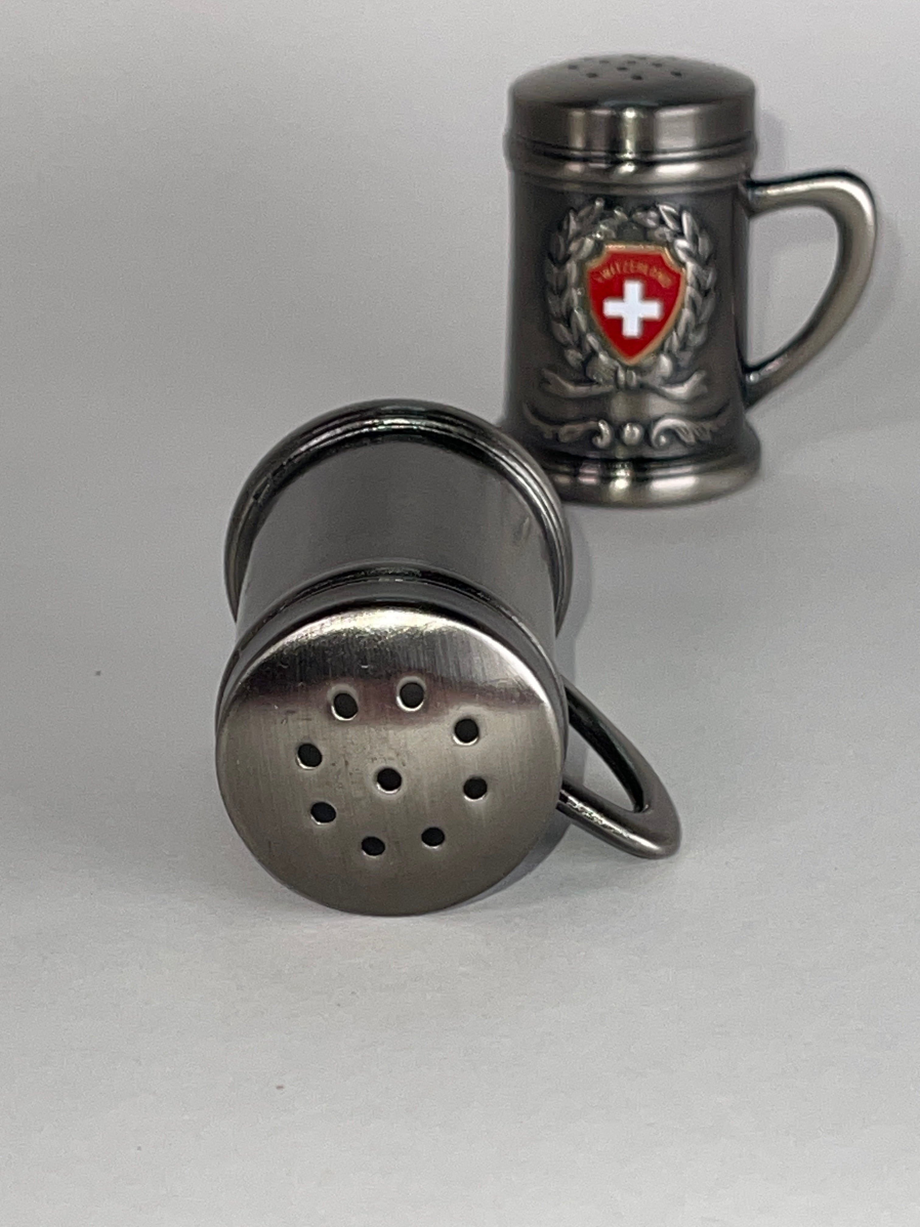 Swiss Mini Stein Salt & Pepper Shakers (Vintage Souvenir Set)