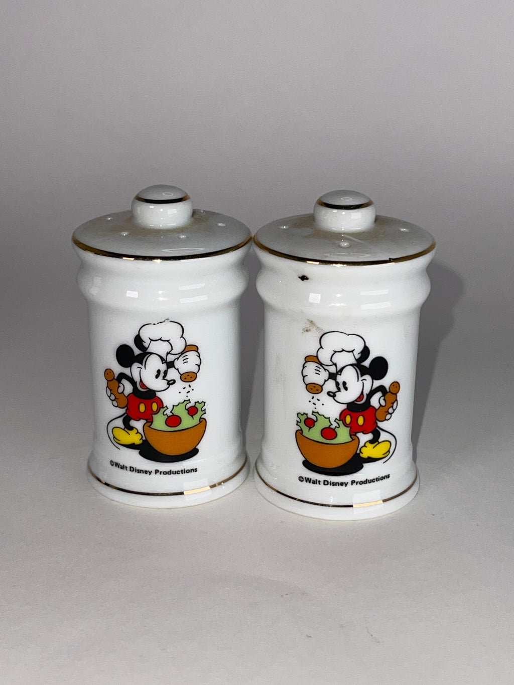 Vintage Chef Mickey Ceramic Salt & Pepper Shakers
