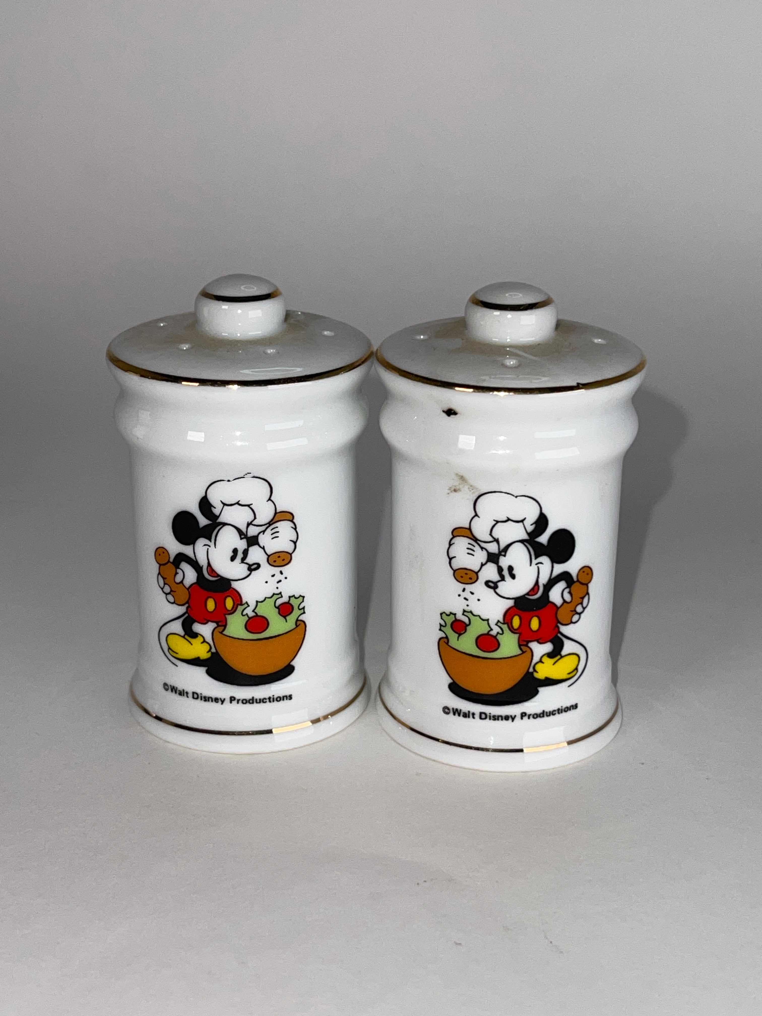 Vintage Chef Mickey Ceramic Salt & Pepper Shakers