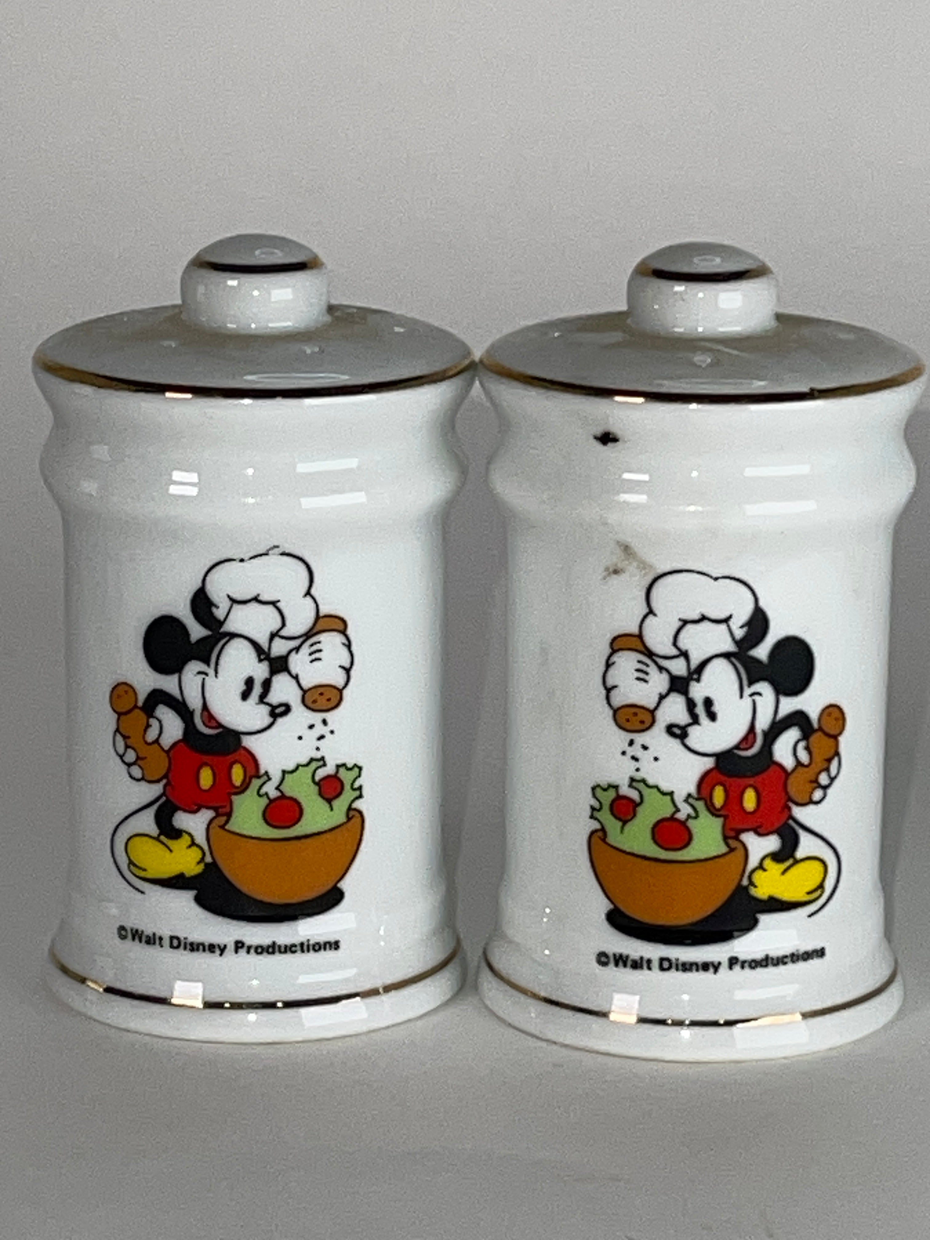 Vintage Chef Mickey Ceramic Salt & Pepper Shakers